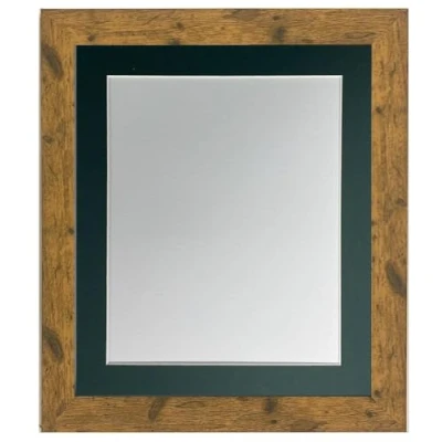 Image de FRAMES BY POST Cadre photo studio en bois antique avec passe partout vert foncé A1 pour image de taille A2