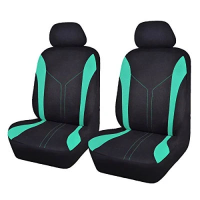 Image de Flying Banner Universal Mode Maille Housses de siège Voiture (2 Fronts, Noir Vert Menthe)