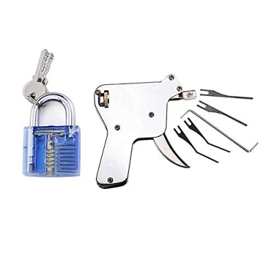 Image de Loboo Idea Multi Lock Pick Gun, Outils d’ouvre porte de serrurerie avec serrure prastice bleue, trousse à réparation serrure, ouvre clé bosses