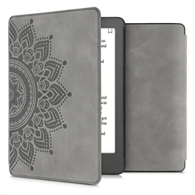 Image de kwmobileÉtui Compatible avec Kobo Aura Edition 2 Coque Étui à Rabat magnétique tabletteeReader Similicuir Gris