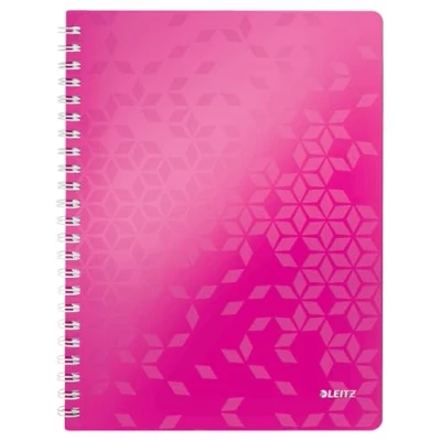 Image de Leitz, Cahier à spirales A4 PP ligné, 160 pages 80g/m², Leitz WOW, Rose, 46370023