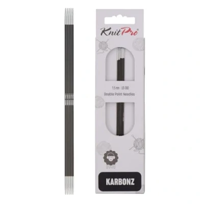 Image de KnitPro KP41122 Aiguilles Double Pointes Bois Noir/Argent 20 cm x 1,5 mm