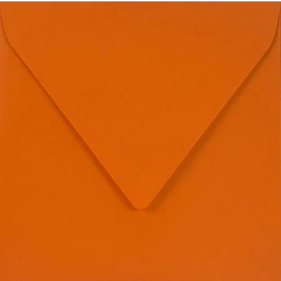 Image de Netuno 25 enveloppes carrées oranges 153x153mm 115g Sirio Color Arancio colorées décoratives élégantes pour lettres invitations mariage Noël cartes de voeux anniversaire fêtes