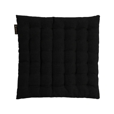 Image de LINUM Pepper Elégante Galette de Chaise 40x40 cm, Coton, Lavable en Machine, Noir