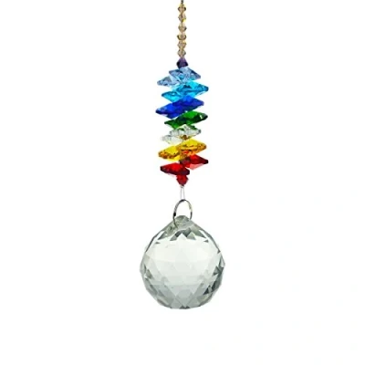 Image de Feng Shui 40 mm Clair Boule de cristal Pendentif Rainbow Maker Collection à suspendre Attrape soleil Dragées mariage W1735