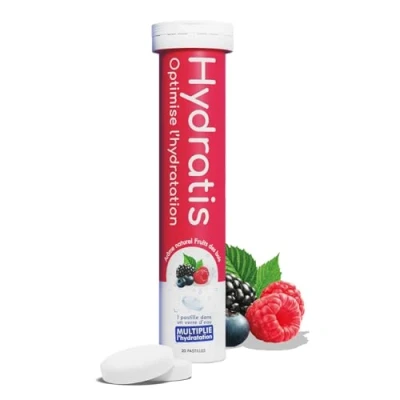 Image de HYDRATIS Pastilles Effervescentes Fruits des Bois Optimise l&#039;Hydratation Riche en Minéraux Faible Sucre Goûts Légers Sport, Crampes, Récupération 20