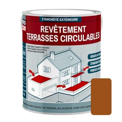 Image de Peinture, résine d&#039;étanchéité imperméabilisation terrasse circulable, balcon, sols extérieurs, béton, plusieurs coloris PROCOM 2.5 litres