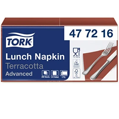 Image de Tork 477216 serviettes Lunch Advanced couleur terracotta / 2 plis 33cm x 32,6cm 10 200