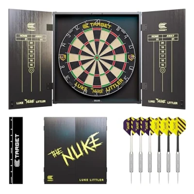 Image de Target Jeu de fléchettes Luke Littler avec 2 Jeux à Pointe en Acier, Tableaux Score, Ligne Lancer Standard compétition