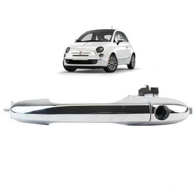 Image de STARKIT PERFORMANCE Poignée de porte extérieure compatible pour Fiat 500, 500C et Abarth (2007 2022) avant gauche (côté conducteur) (chromée)