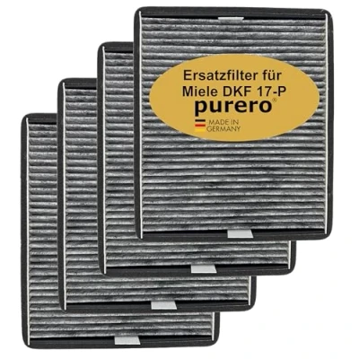 Image de purero® Filtre à charbon actif de rechange pour Miele DKF 17 P / 7932330, modèle successeur 1 Dissipation optimale des odeurs Fabriqué en Allemagne