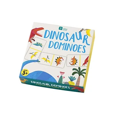 Image de Talking Tables Jeu de Dominos Dinosaure Dino en Papier d&#039;Apprentissage Educatif pour Enfants Convient aux 3 ans et plus