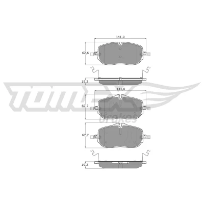 Image de TOMEX brakes TX 60 72 Jeu de plaquettes frein Essieu avant préparé pour l&#039;indicateur d&#039;usure MERCEDES BENZ: Classe C Berline, T Modell