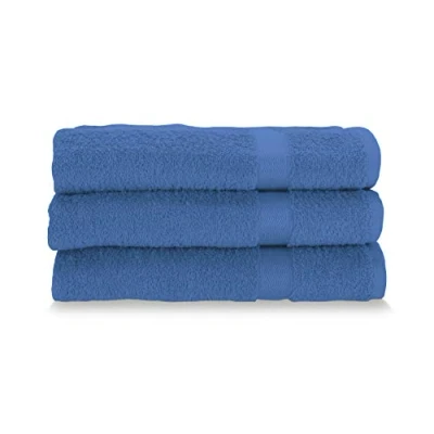 Image de Gabel Lot de 3 Serviettes pour Visage, éponge en Pur Coton, hydrophile, 60 x 100 cm, Bleu électrique,