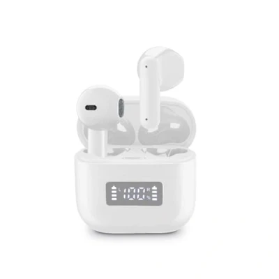 Image de Cellularline Tone TWS Bluetooth Écouteurs à Capsule avec ENC (Environnement Noise Cancelling), 4 Microphones, écran LED, Total Play Time 20 Heures, Blanc