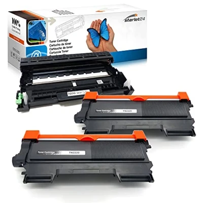 Image de 2X TN2220 Toners + 1x DR2200 Tambour d&#039;image Compatibles avec Brother pour DCP 7055 7060D MFC 7360N 7460DN 7860DW HL 2130 2240 2240D 2250DN 2270DW FAX 2840