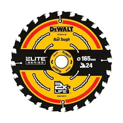 Image de DeWalt DT10624 QZ Lame de Scie Circulaire 165 X 20 24T, Jaune/Noir