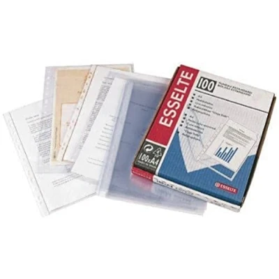 Image de ESSELTE 46114 Fundas portadocumentos COPYSAFE PP Piel de naranja con refuerzo (caja 100 ud.) Folio. 16 taladros