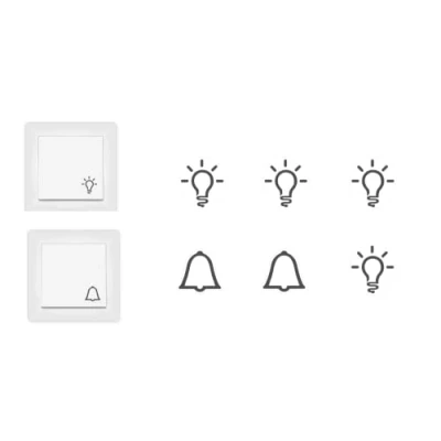 Image de Smart Home Set d&#039;autocollants pour interrupteur avec lumière et autocollants cloches (RP26) (10 mm)