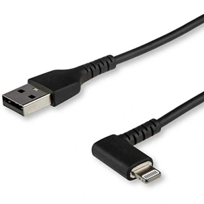 Image de StarTech.com Câble Lightning vers USB coudé de 1 m Certifié Apple MFi Noir