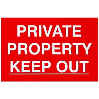 Image de Scan SCA1652 Panneau autocollant en PVC Propriété privée Keep Out 300 x 200 mm