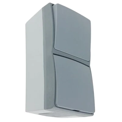 Image de MIRATIC Prise Electrique Murale Simple ou Double Exterieure Etanche avec/sans Interrupteur en Saillie Multiprise Exterieur IP55 gris (prise avec interrupteur)