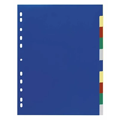 Image de Durable 674727 Intercalaires Format A4+ 10 Touches Neutres Page de Garde Perforations Universelles Polypro 120 Microns 5 Couleurs Lot 20