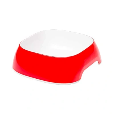 Image de Ferplast Gamelle pour Chat Glam à Nourriture et Eau en Plastique la Mode, antidérapant, Facile Nettoyer, 0,4 Litre, Rouge