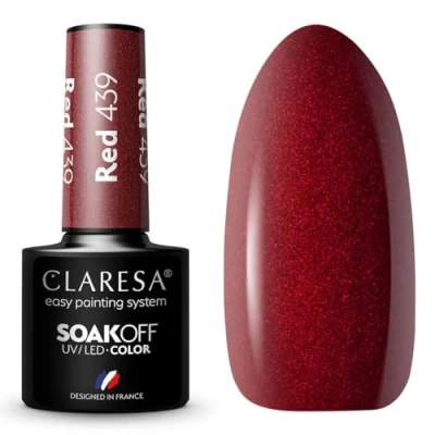Image de Claresa Vernis à ongles UV LED Collection Hybrid Manucure Soak Off Nail Polish Couleur rouge Numéro 439 5 ml