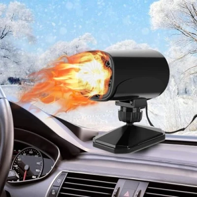 Image de COMBLU chauffage de voiture portable 150 W 12 V et dégivreur pour l&#039;hiver, ventilateur refroidissement rapide 2 en 1, base rotative à 360 degrés