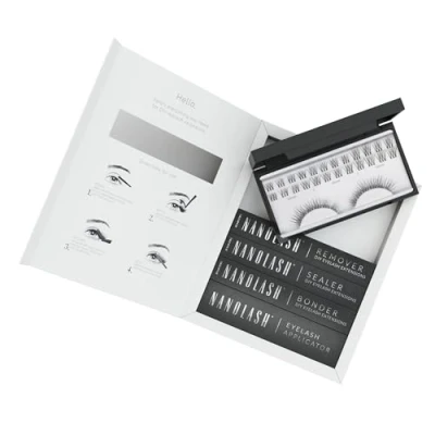 Image de Starter kit pour extensions de cils en grappe à appliquer soi même la maison Nanolash 36 grappes + bonder sealer remover applicateur (Noir, INNOCENT)