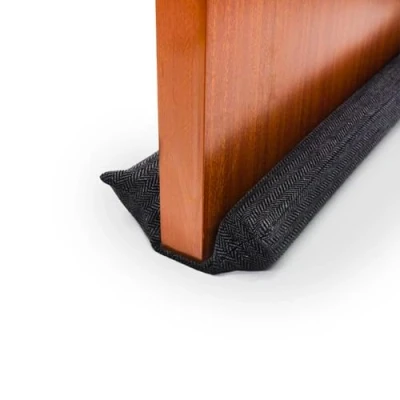 Image de Double porte Joint en tissu pour portes et fenêtres réglable entre 80 90 cm Réutilisable lavable Isolant acoustique, froid, vent, lumière, poussière, pollen, insectes