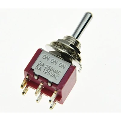 Image de Salecom Lot de 5 mini interrupteurs à bascule pour guitare DPDT 6 broches 3 voies ON/ON/ON