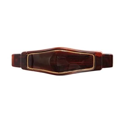 Image de Caravane or français point rectangulaire peint à la main Barrette automatique en écaille de tortue