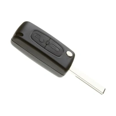Image de Jongo Coque de Clé avec Lame HU83 Compatible Peugeot 207, 307,308, 3008, 5008 et Citroën C4 Picasso Grand CE0523 Type Delphi Boitier Clef Plip Voiture Télécommande 2 Bouton