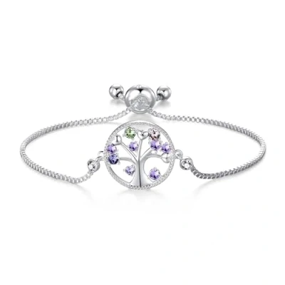 Image de Philip Jones Bracelet Chakra Arbre de Vie Plaqué Argent Créé avec des Cristaux Zircondia®