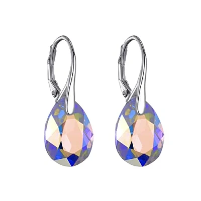 Image de Pendants d&#039;oreilles aurore boréale en argent sterling créés avec des cristaux Zircondia®