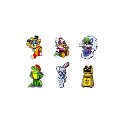 Image de Youtooz Five Nights At Freddy&#039;s Security Breach Lot de 6 épingles sécurité sous licence officielle FNAF, en Métal, sans pierre précieuse, taille unique, Pas gemme