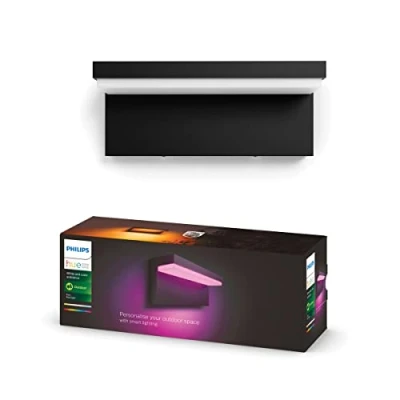 Image de Philips Hue White &amp; Color ambiance NYRO, Applique murale extérieure, Noire, fonctionne avec Alexa, Google Assistant et Apple Homekit