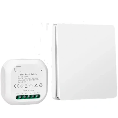 Image de Interrupteur Sans Fil Pile, va et Vient 230v, Kit Étanche, Aucun Câblage Requis, Télécommande Jusqu&#039;à 50 200 m (1 récepteur, 1 commutateurs)