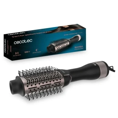 Image de Cecotec Bamba CeramicCare Unique Volumising Air Brush. Puissance de 1200 W, 2 en 1 : sèche cheveux et styler, revêtement céramique, vitesses 3 températures, fonction Cool