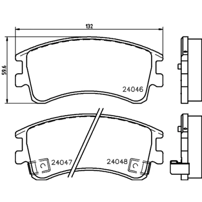 Image de HELLA 8DB 355 011 141 Jeu de plaquettes frein avec indicateur d&#039;usure accessoires MAZDA: 6 5 portes, Berline, Break