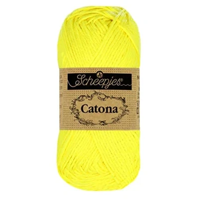 Image de Scheepjes Catona 601 Néon Jaune Fil 10x10g