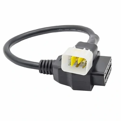 Image de J48CS Bolwins 6 broches vers OBD2 16 Câble de diagnostic pour moto Détection d&#039;erreur KSR, Brixton, Benelli, Kawasaki, Delphi ECU