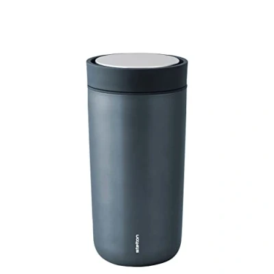 Image de Stelton to Go Click Tasse Isotherme à Double paroi Anti Rouille et Fuite avec Couvercle Smart pour Boissons Chaudes Froides 0,4 l Bleu foncé métallisé