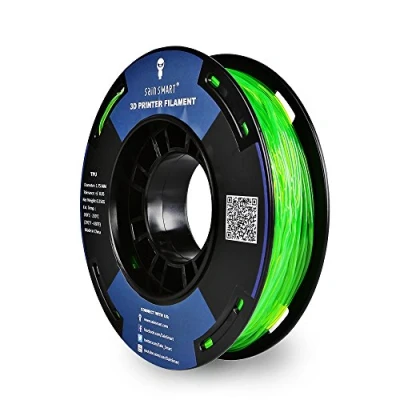 Image de SainSmart Petite bobine Filament 1.75 mm TPU Flexible Dimensions 250 g, précision de +/ 0,05 3D, Shore 95 A (Green)