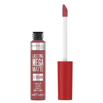 Image de Rimmel London Lasting Mega Matte Rouge à lèvres liquide, longue tenue, hydratant, formule vegan 210 Rose &amp; Shine, 7,4 ml