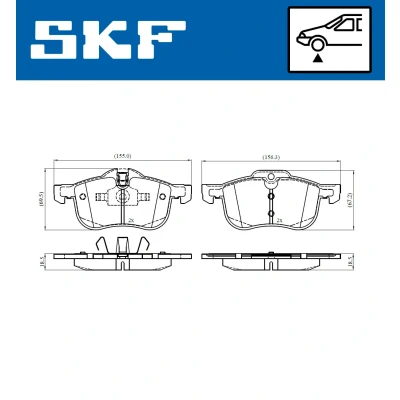 Image de SKF VKBP 80385 Jeu de plaquettes frein préparé pour indicateur d&#039;usure