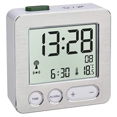 Image de TFA Dostmann 60.2545 Radio réveil numérique (Blanc Argent avec Batteries)