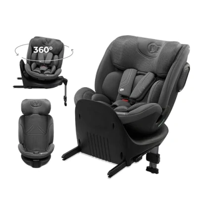 Image de Siège auto I size 40 150 cm KINDERKRAFT XRIDER Rotation à 360 Base intégrée avec isofix 8 positions d&#039;inclinaison Gris